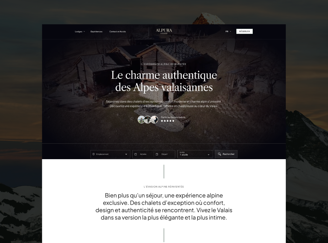 Projet Alpura Lodges - Site hospitalité premium